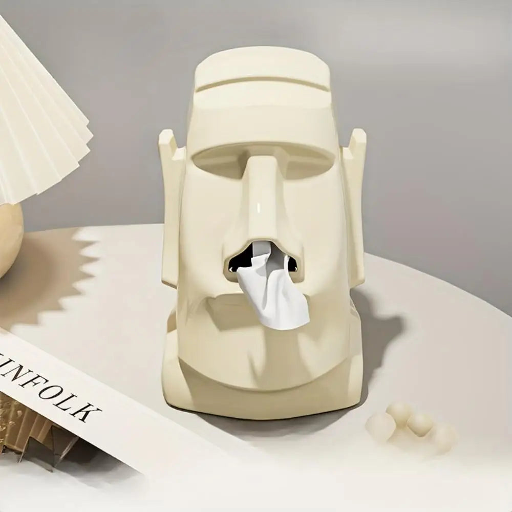 Portapañuelos Decorativo Figura de Piedra | Dispensador de Papel para Salón y Dormitorio