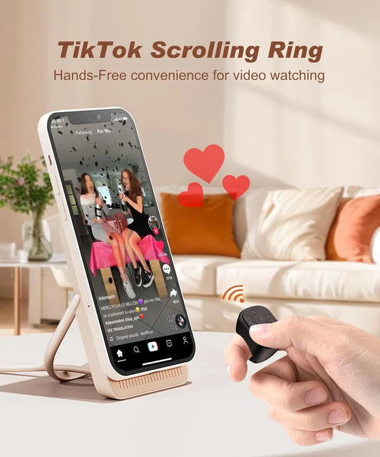 Anillo Control Remoto Bluetooth para TikTok | Pasa Páginas y Dispara Cámara desde el Móvil