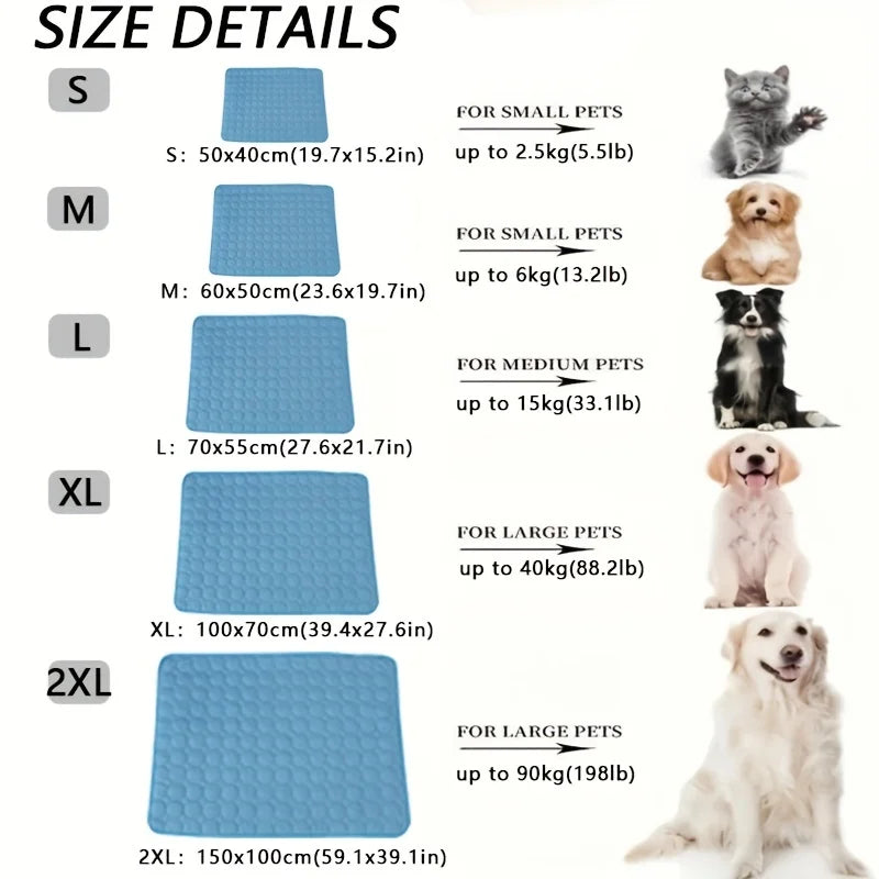 Alfombra Refrescante para Perros y Gatos | Cama Fría de Verano para Mascotas