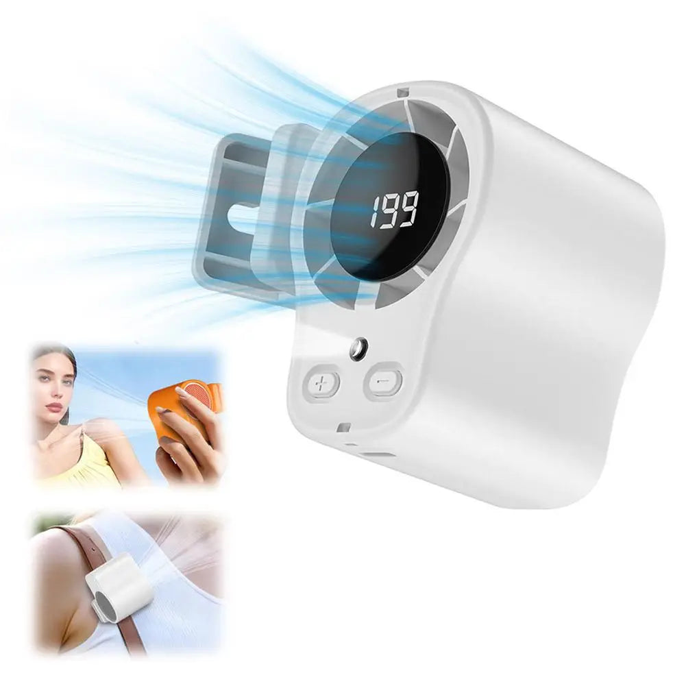 Ventilador de Coche USB Recargable con Pantalla LED | 360° Silencioso para Visera y Escritorio