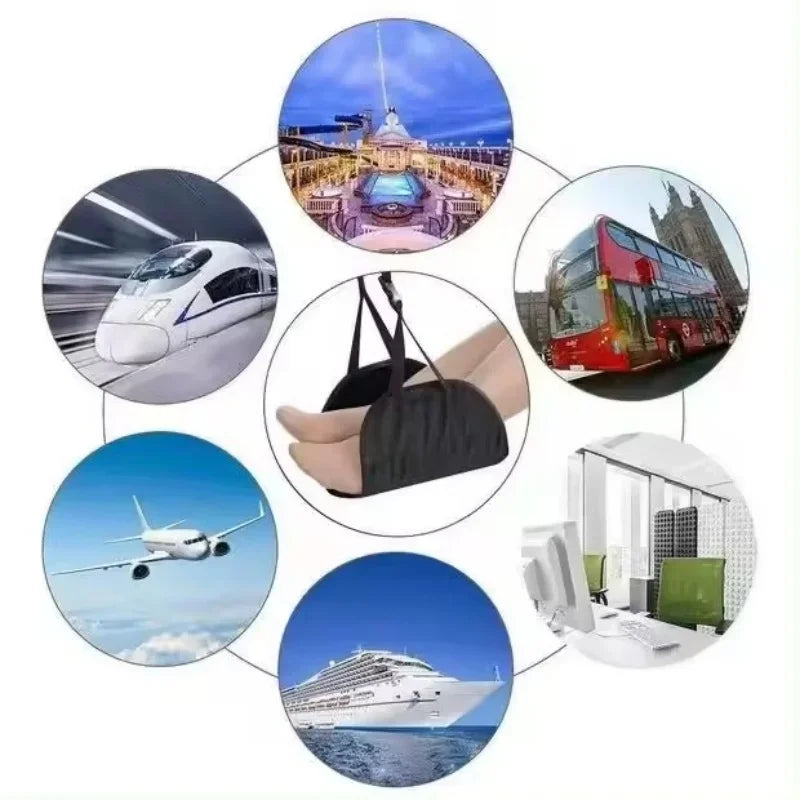 Hamaca Reposapies Portátil para Avión y Oficina | Relax Total en Cualquier Viaje