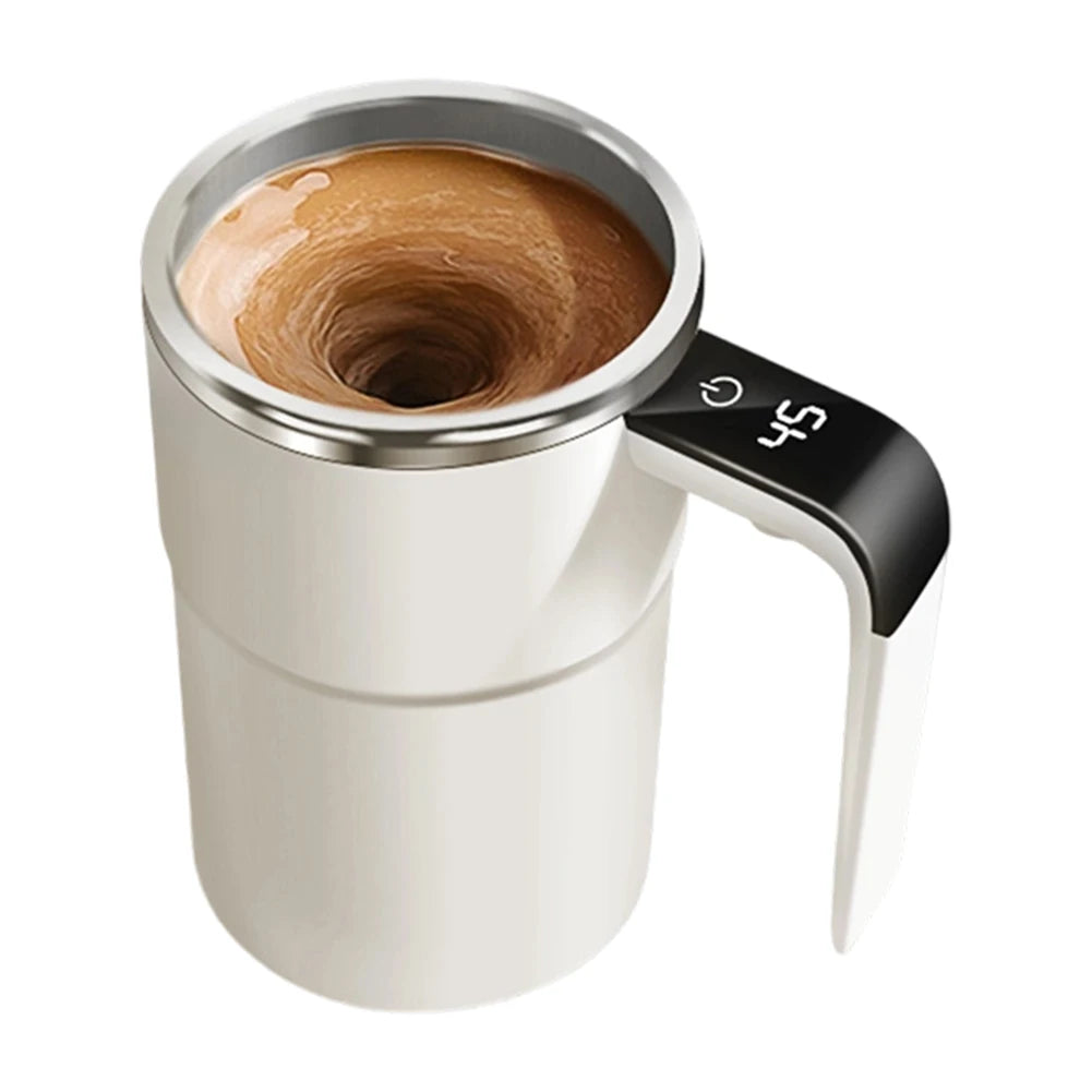 Taza Autobatidora Eléctrica 380ml | Mezcla Automática con Display de Temperatura