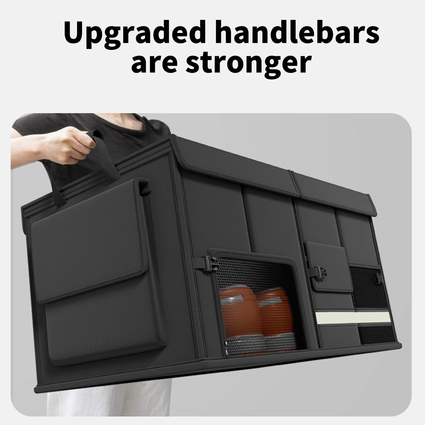 Organizador Plegable para Maletero 60L | Caja de Almacenaje con Tapa y Compartimentos