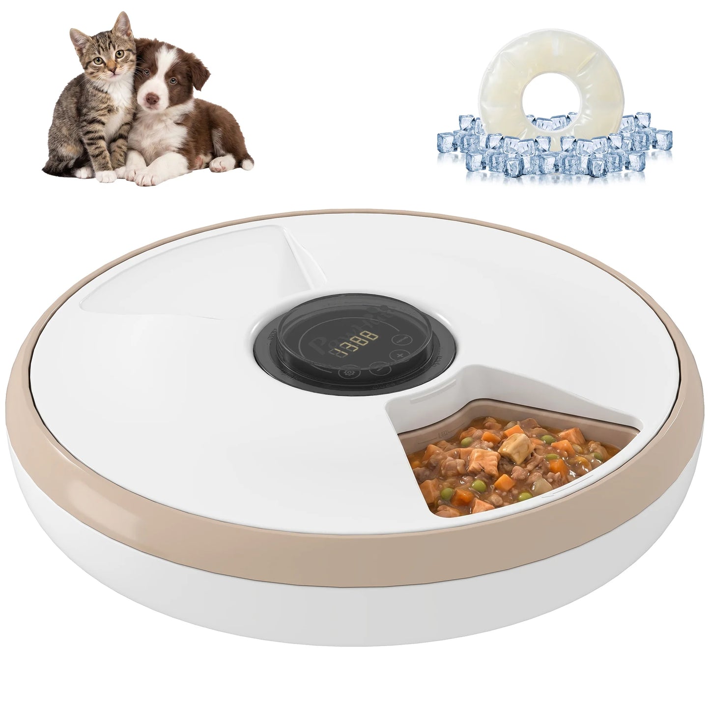 Comedero Automático para Gatos y Perros | 6 Compartimentos con Temporizador y Display LED