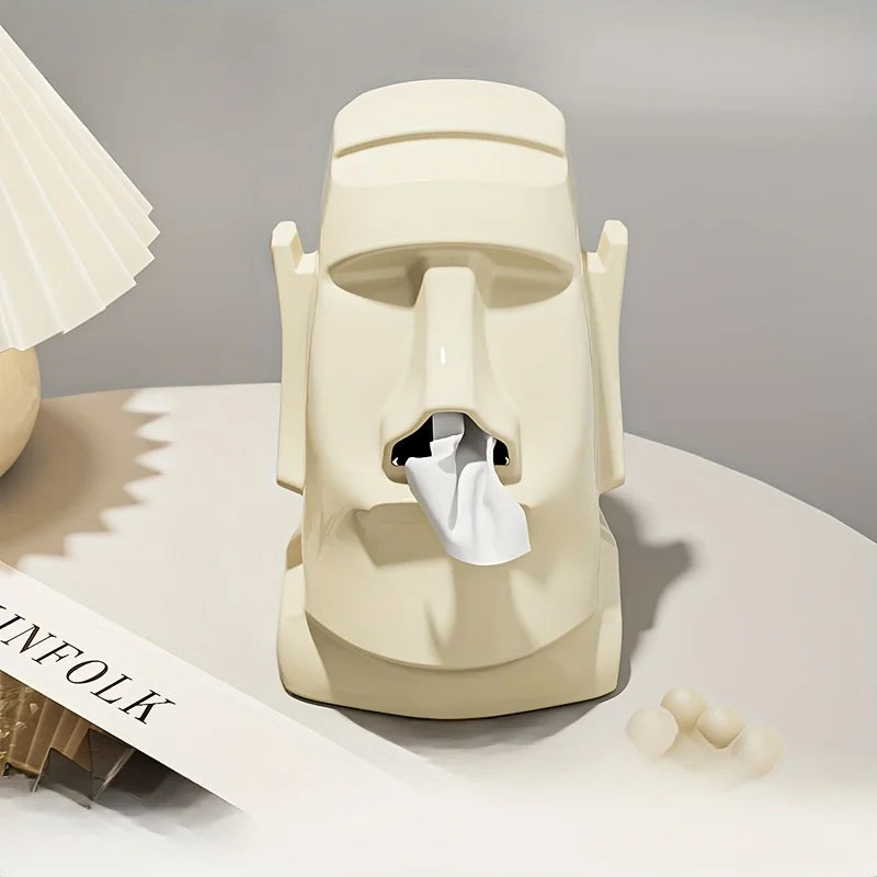Portapañuelos Decorativo Figura de Piedra | Dispensador de Papel para Salón y Dormitorio