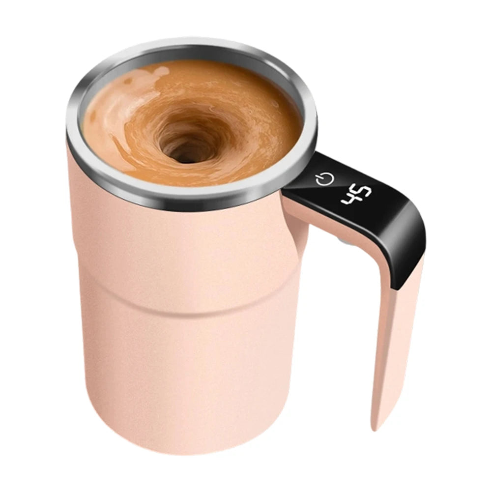 Taza Autobatidora Eléctrica 380ml | Mezcla Automática con Display de Temperatura
