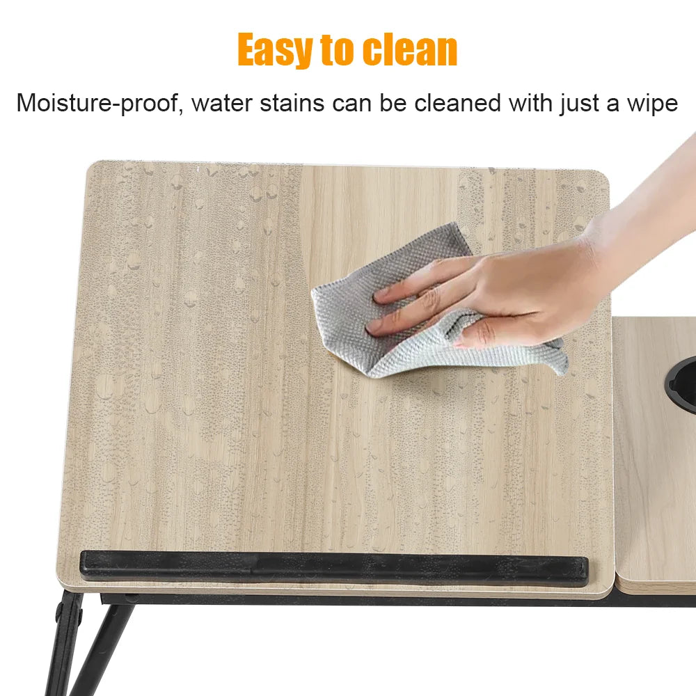 Mesa Plegable para Portátil con Altura Regulable | 5 Niveles y Portavasos