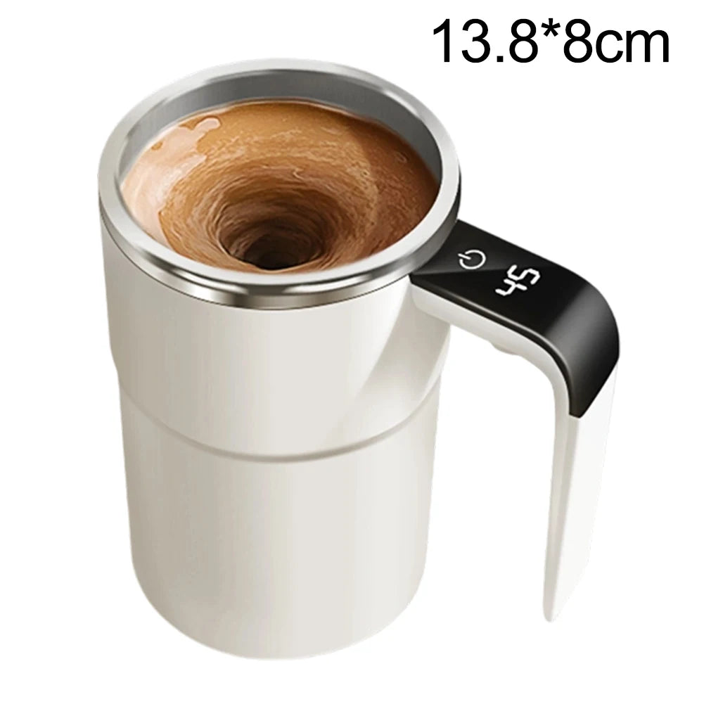 Taza Autobatidora Eléctrica 380ml | Mezcla Automática con Display de Temperatura