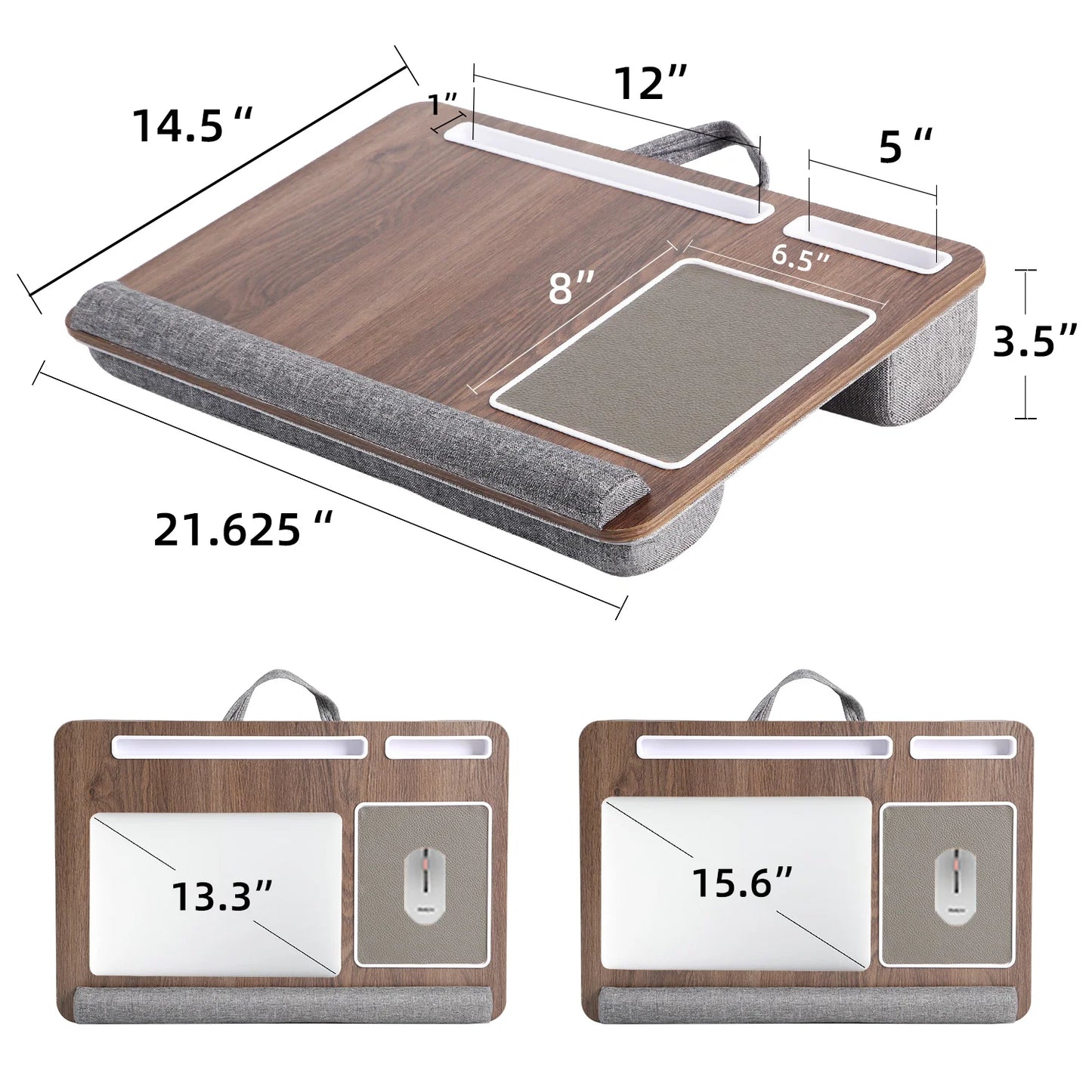 Mesa para Portátil con Cojín | Escritorio Plegable para Sofá y Cama con Ratón