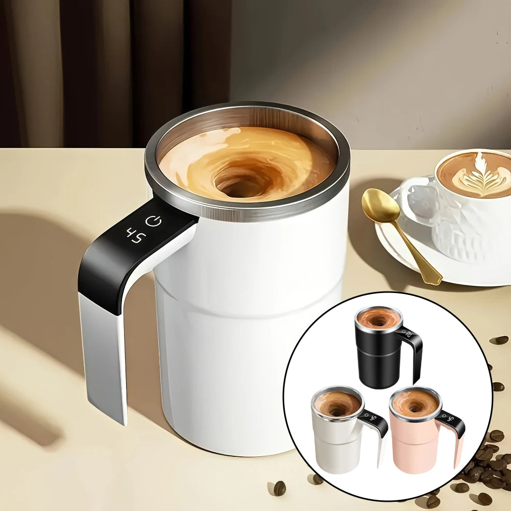 Taza Autobatidora Eléctrica 380ml | Mezcla Automática con Display de Temperatura