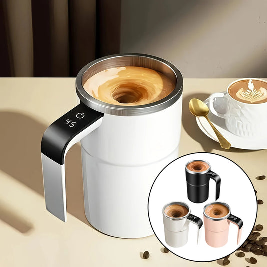 Taza Autobatidora Eléctrica 380ml | Mezcla Automática con Display de Temperatura