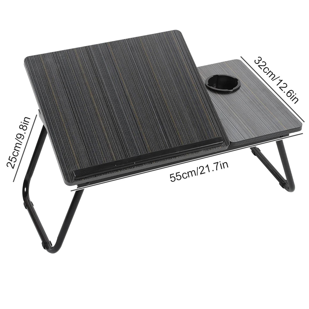 Mesa Plegable para Portátil con Altura Regulable | 5 Niveles y Portavasos