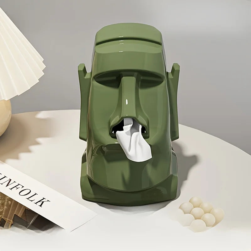 Portapañuelos Decorativo Figura de Piedra | Dispensador de Papel para Salón y Dormitorio