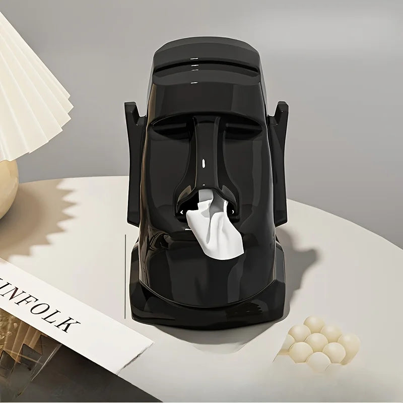 Portapañuelos Decorativo Figura de Piedra | Dispensador de Papel para Salón y Dormitorio
