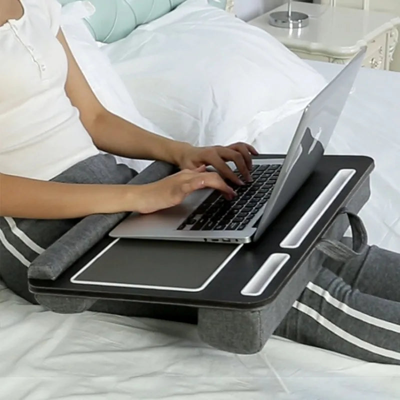 Mesa para Portátil con Cojín | Escritorio Plegable para Sofá y Cama con Ratón