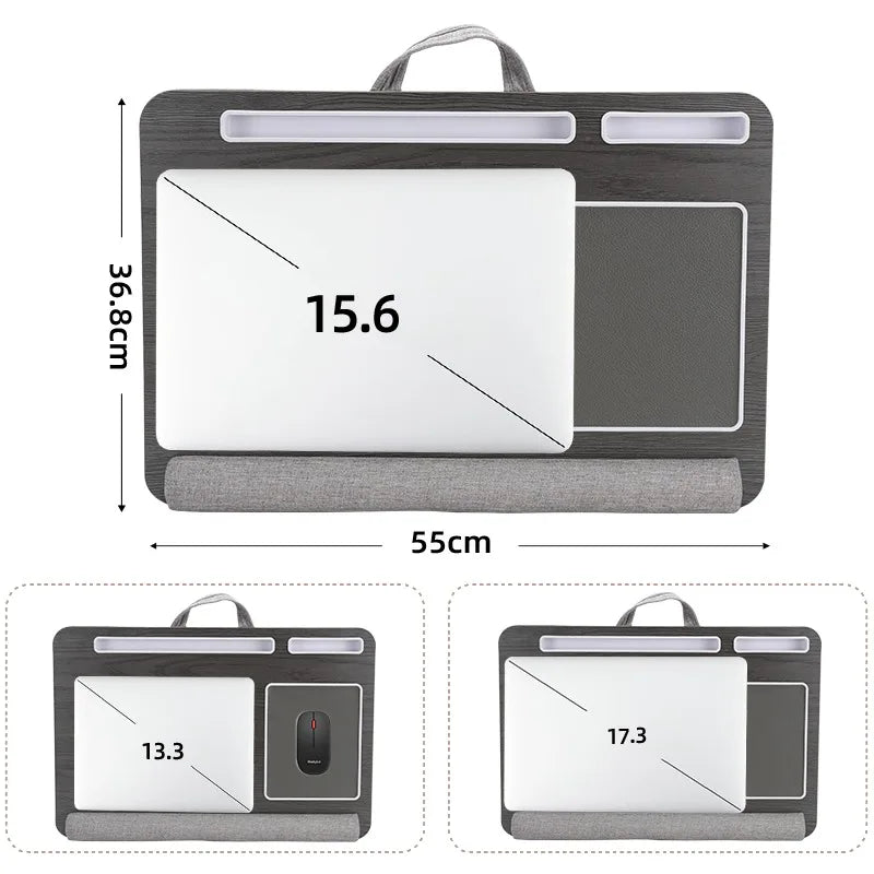 Mesa para Portátil con Cojín | Escritorio Plegable para Sofá y Cama con Ratón