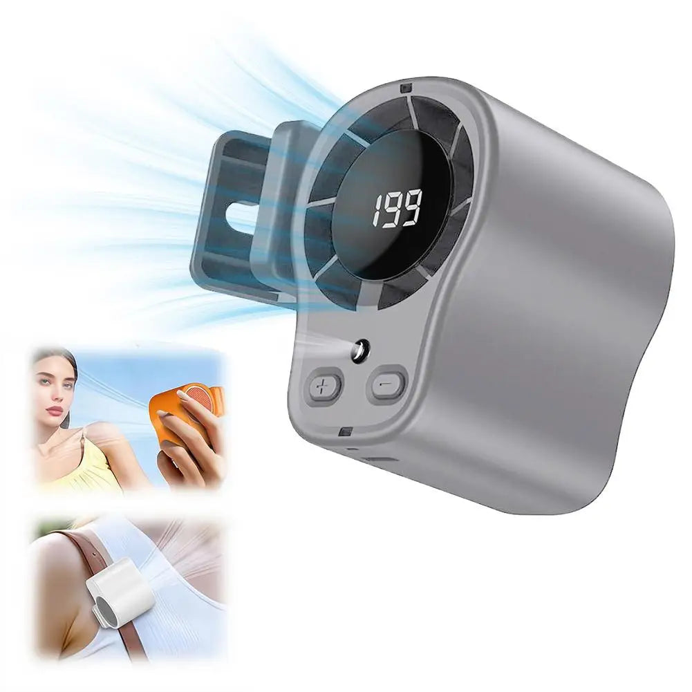 Ventilador de Coche USB Recargable con Pantalla LED | 360° Silencioso para Visera y Escritorio