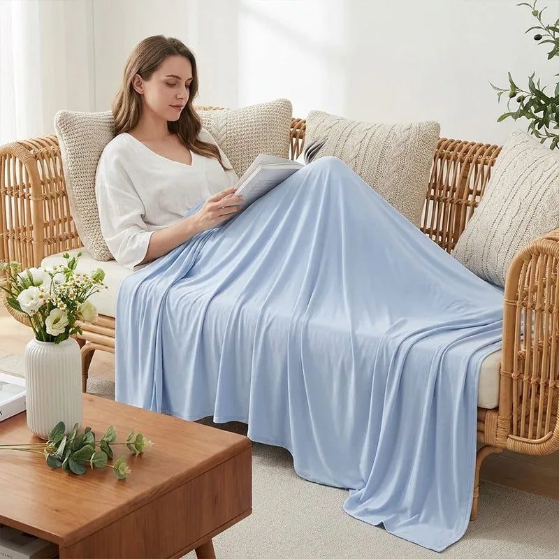 Manta Refrescante de Seda Helada | Ligera y Transpirable para Dormir en Verano