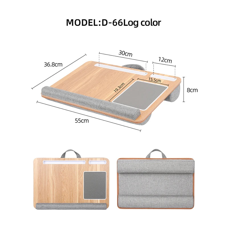 Mesa para Portátil con Cojín | Escritorio Plegable para Sofá y Cama con Ratón