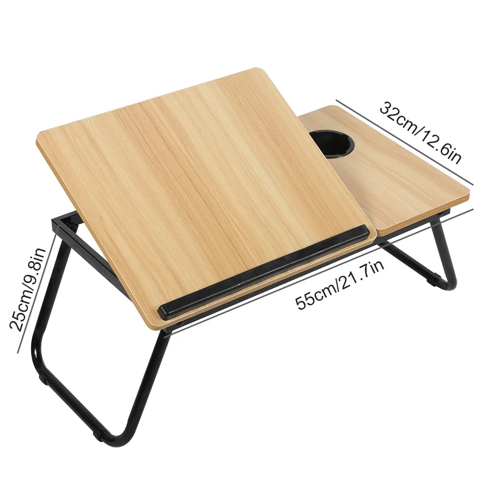 Mesa Plegable para Portátil con Altura Regulable | 5 Niveles y Portavasos