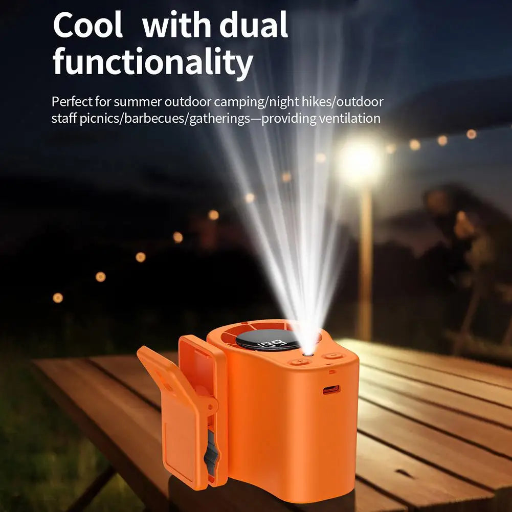 Ventilador de Coche USB Recargable con Pantalla LED | 360° Silencioso para Visera y Escritorio