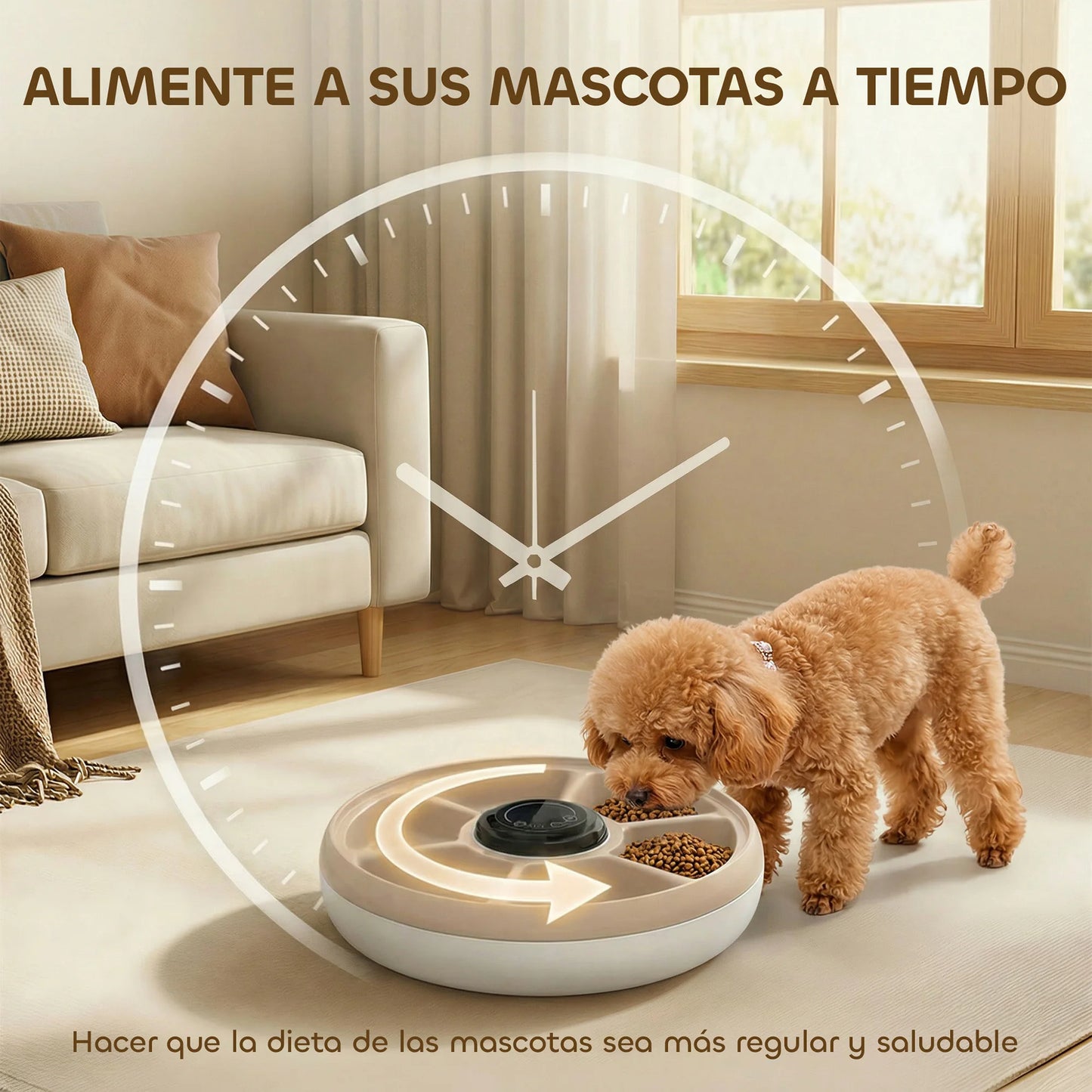 Comedero Automático para Gatos y Perros | 6 Compartimentos con Temporizador y Display LED