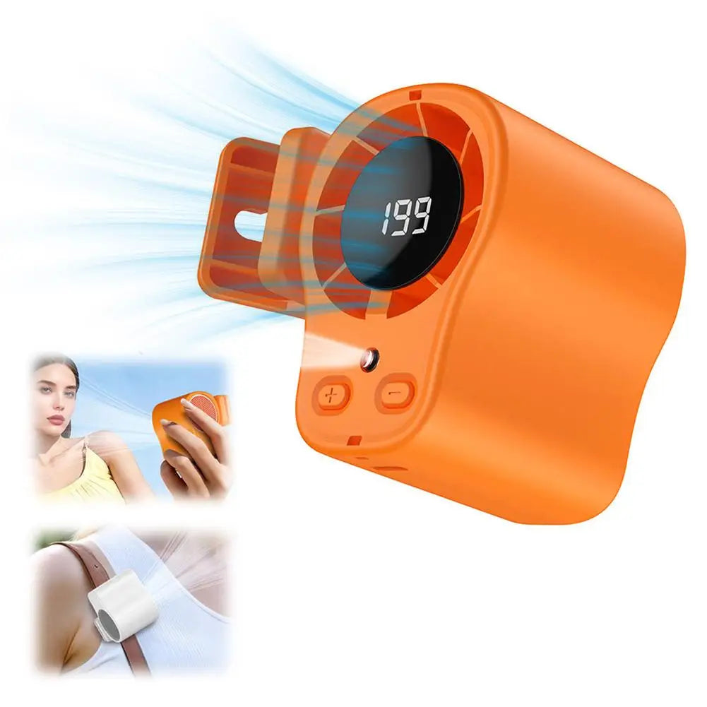 Ventilador de Coche USB Recargable con Pantalla LED | 360° Silencioso para Visera y Escritorio
