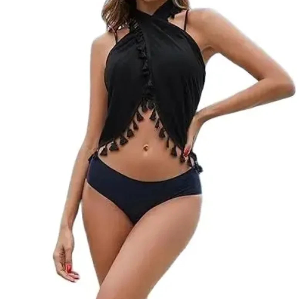 Pareo de Playa con Flecos | Falda Envolvente de Gasa para Mujer