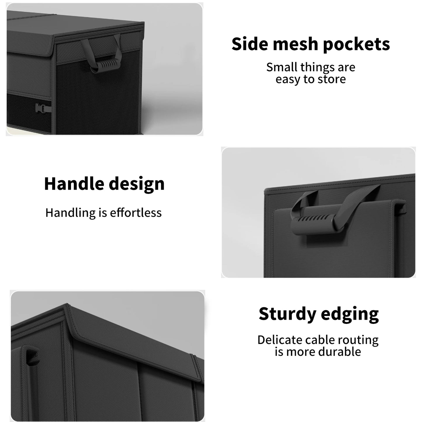 Organizador Plegable para Maletero 60L | Caja de Almacenaje con Tapa y Compartimentos