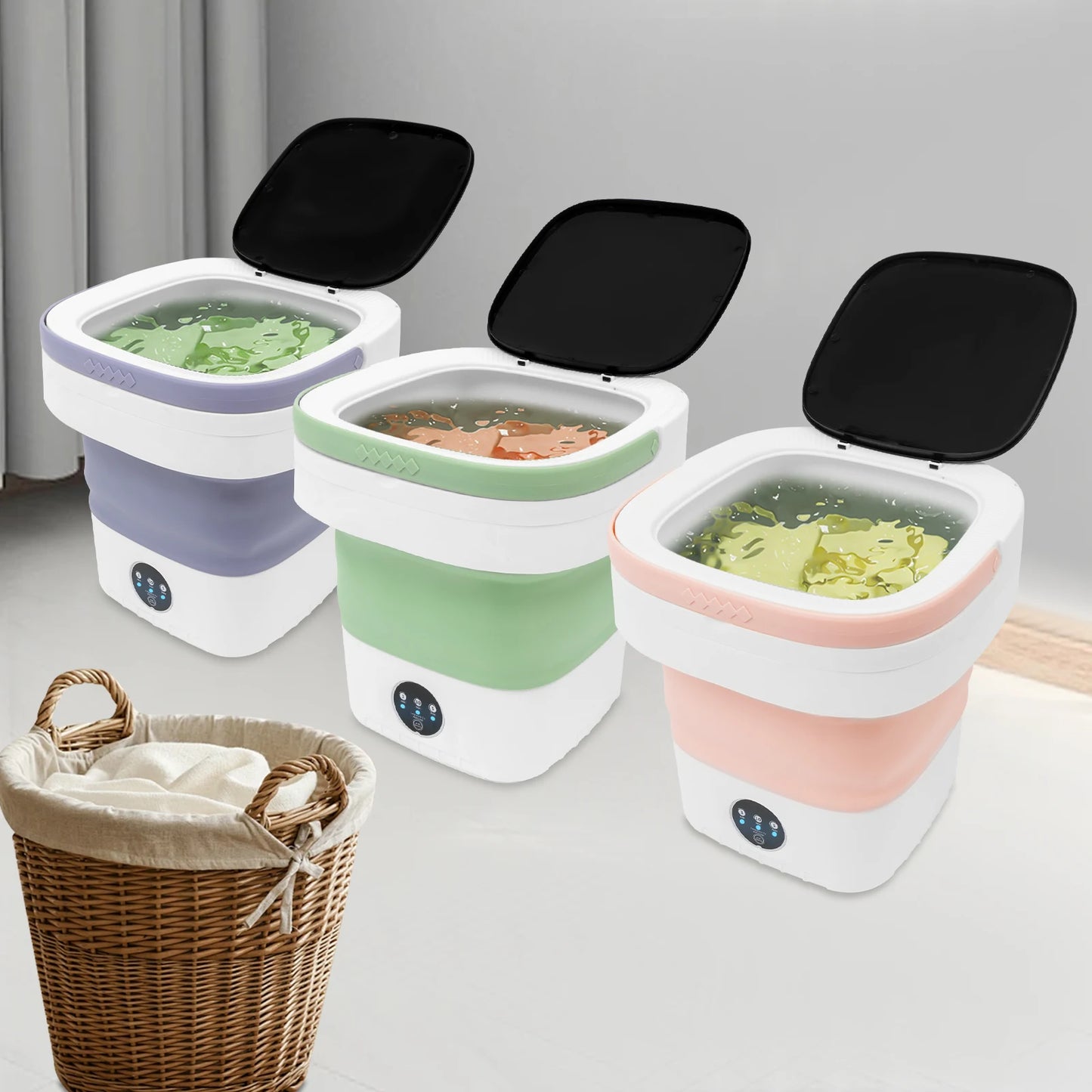 Lavadora Mini Plegable 12L | 3 Modos de Lavado para Ropa de Bebé y Ropa Interior