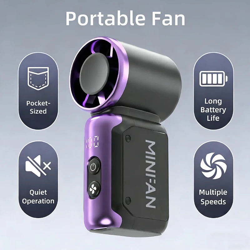 Mini Ventilador de Bolsillo Portátil USB | Plegable para Viaje, Oficina y Exterior